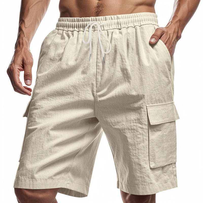 LabourX' Men’s Casual Linen Cargo Shorts – Summer Comfort Fit