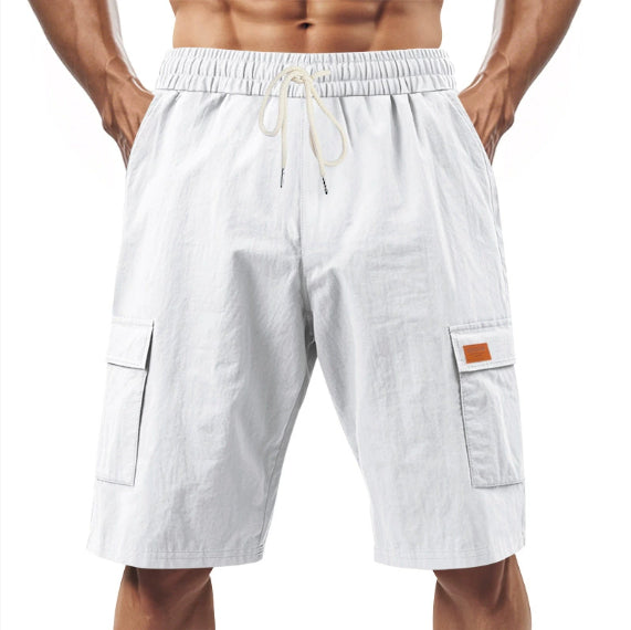 LabourX' Men’s Casual Linen Cargo Shorts – Summer Comfort Fit