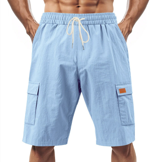 LabourX' Men’s Casual Linen Cargo Shorts – Summer Comfort Fit