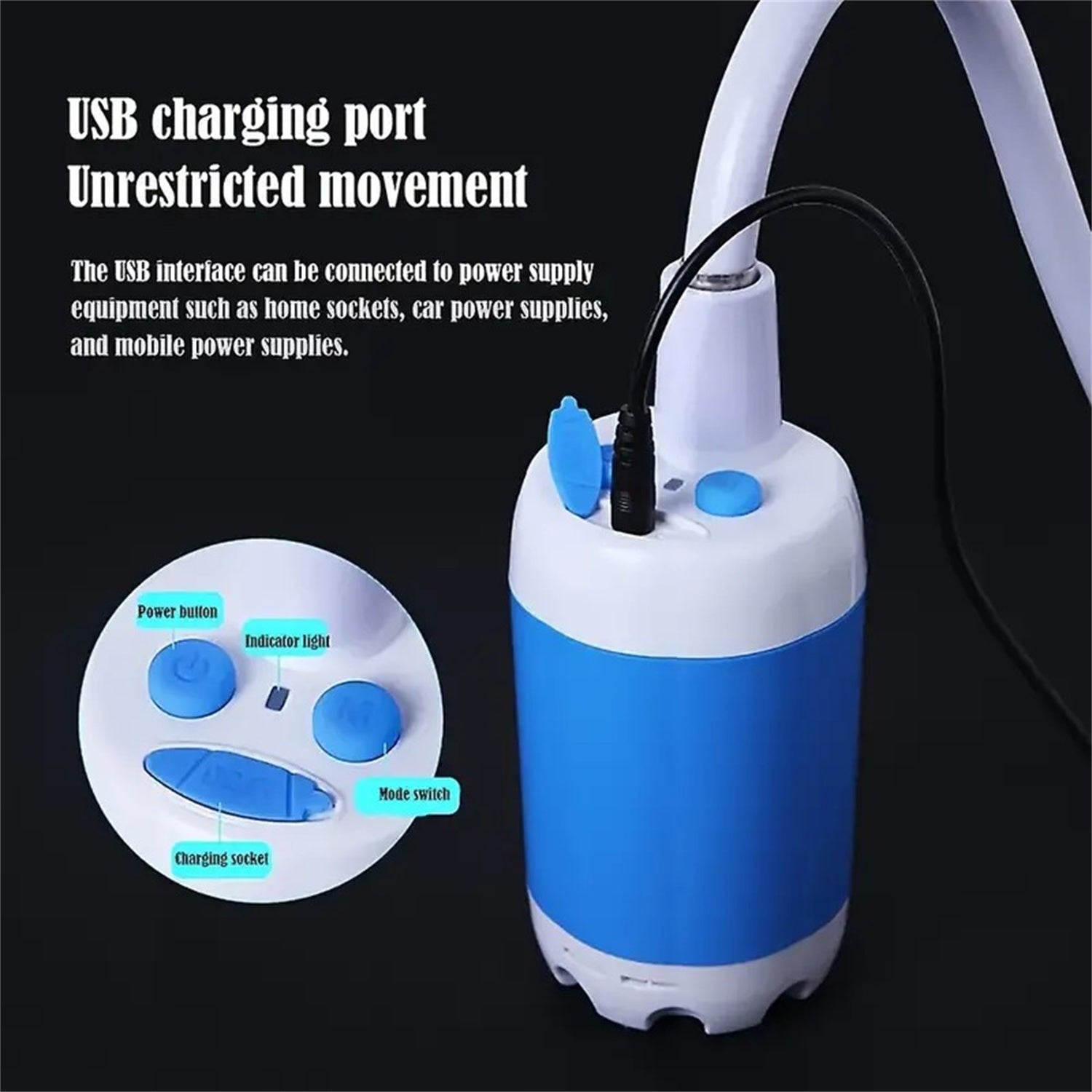 Portable Electric Camping Shower – Rechargeable Outdoor Shower 5000mAh