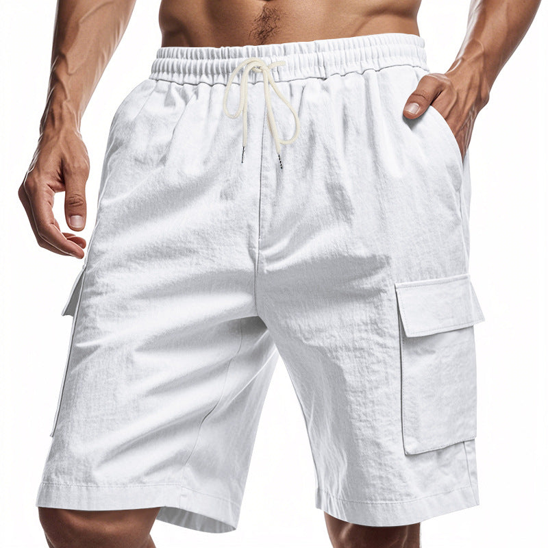 LabourX' Men’s Casual Linen Cargo Shorts – Summer Comfort Fit