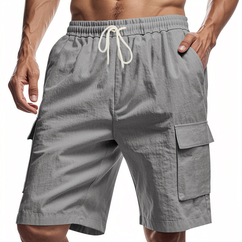 LabourX' Men’s Casual Linen Cargo Shorts – Summer Comfort Fit
