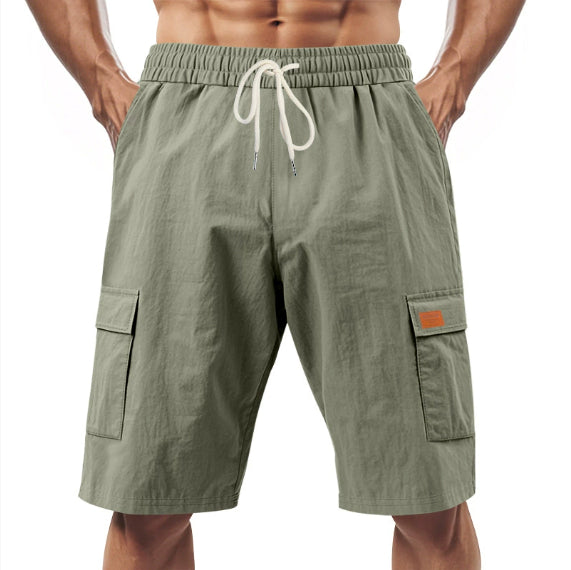 LabourX' Men’s Casual Linen Cargo Shorts – Summer Comfort Fit
