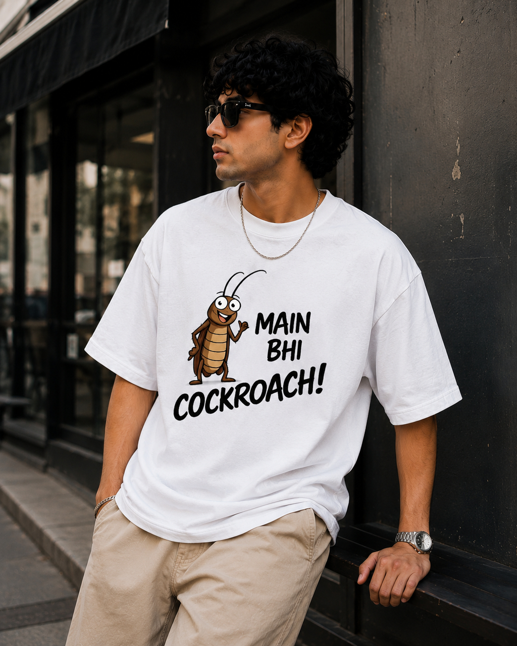 CJP wears' me bhe Cockroach ' premium t shirt