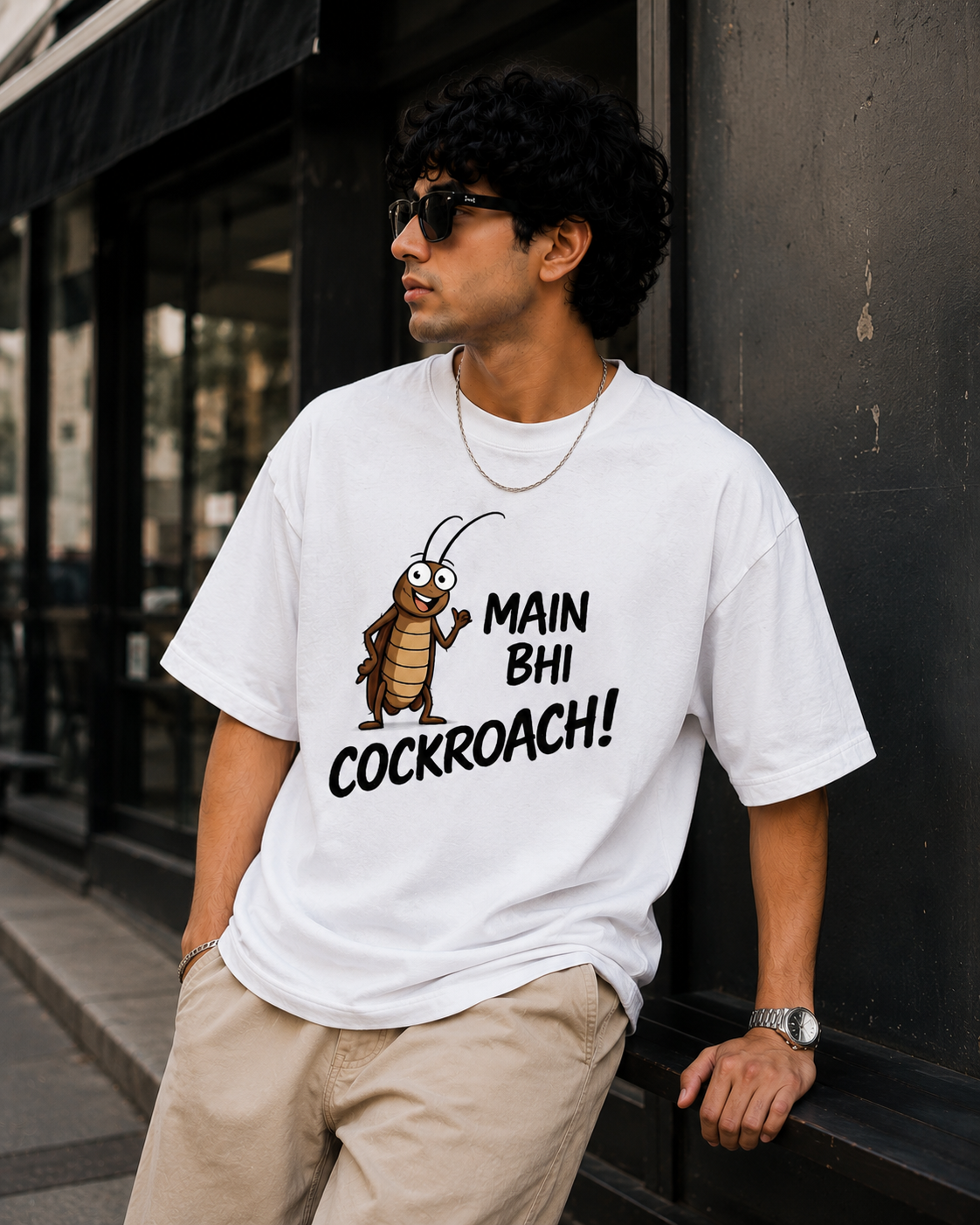 CJP wears' me bhe Cockroach ' premium t shirt