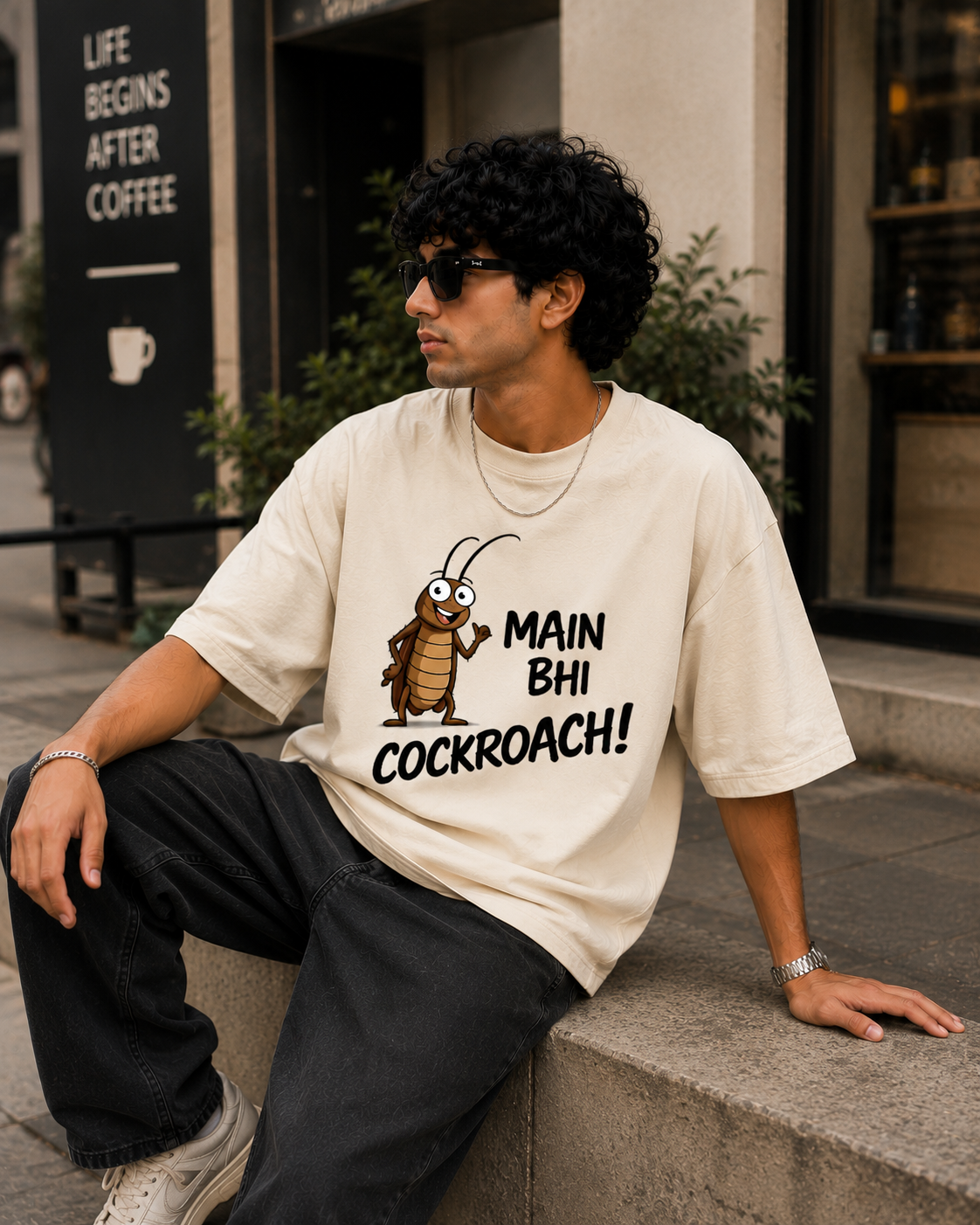 CJP wears' me bhe Cockroach ' premium t shirt