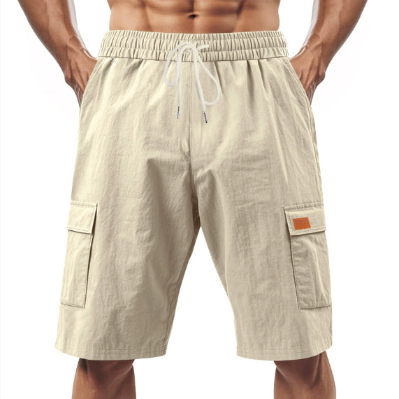 LabourX' Men’s Casual Linen Cargo Shorts – Summer Comfort Fit