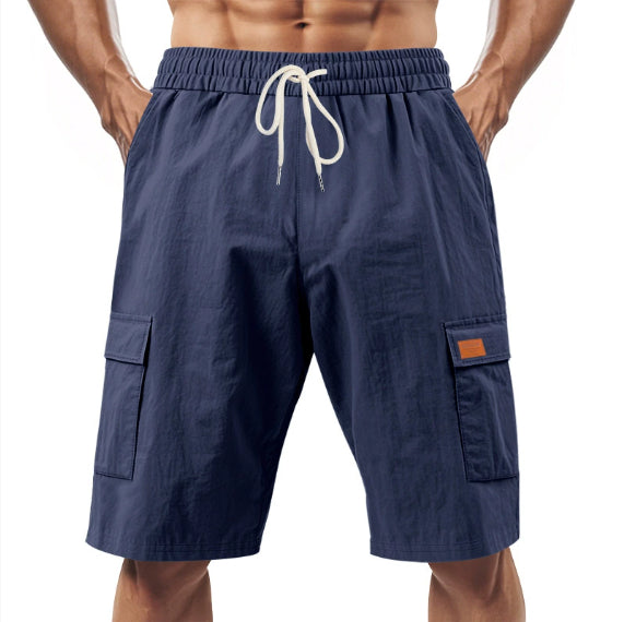 LabourX' Men’s Casual Linen Cargo Shorts – Summer Comfort Fit