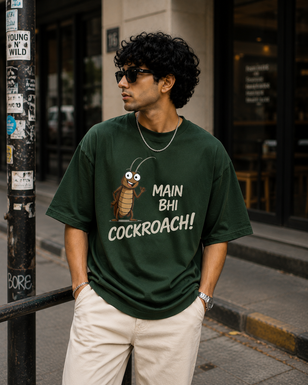 CJP wears' me bhe Cockroach ' premium t shirt