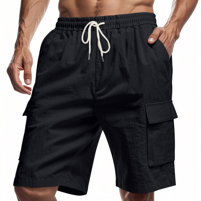 LabourX' Men’s Casual Linen Cargo Shorts – Summer Comfort Fit
